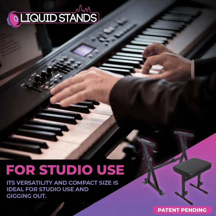 Adjustable Z Shape Keyboard Stand with Wheels and Bench Liquid Stands
