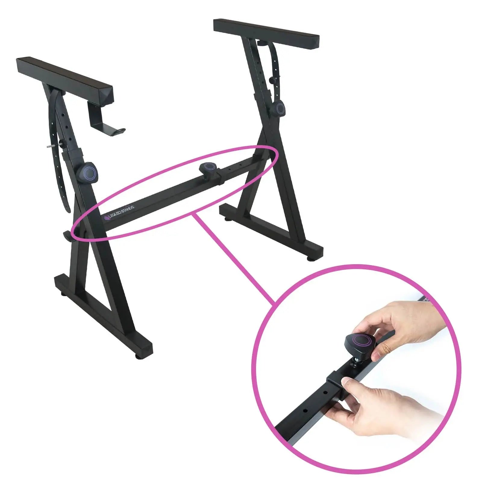 Crossbeam for Z-style Keyboard Stands - Black Liquid Stands