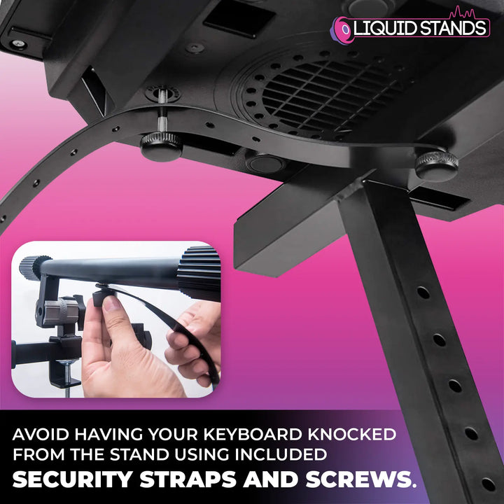 Adjustable Z Style Black Keyboard Stand w/ 2nd Tier Liquid Stands