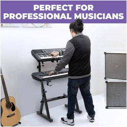 Adjustable Z Style Black Keyboard Stand w/ 2nd Tier Liquid Stands
