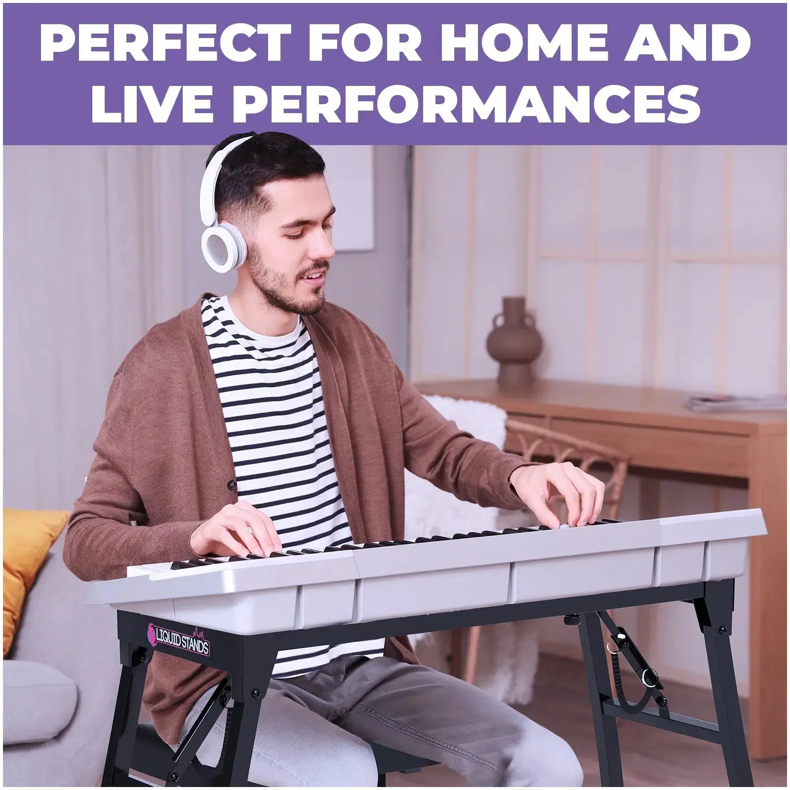 Collapsible Keyboard Stand and Piano Bench Stool Liquid Stands