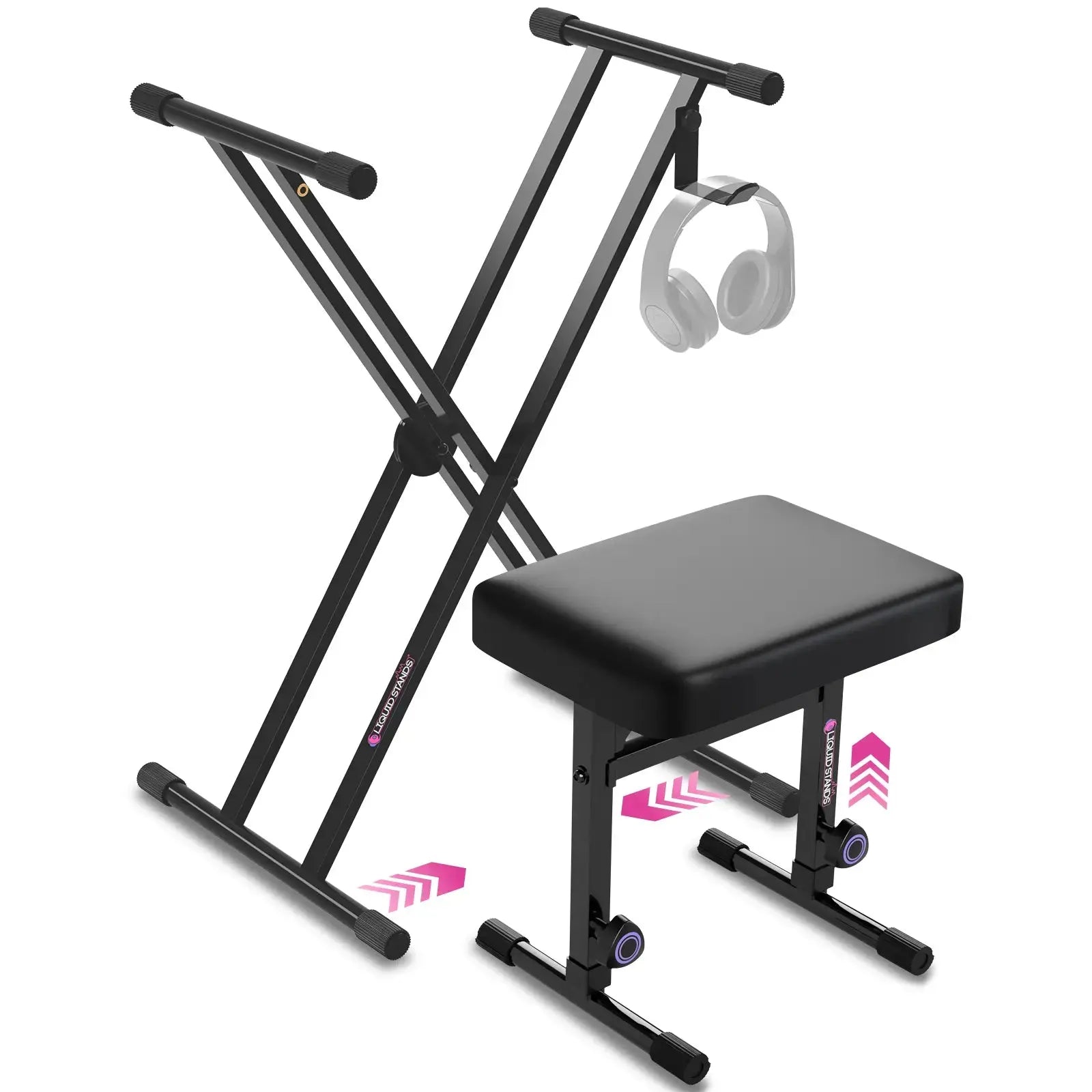 Adjustable X Style Keyboard Stand and Bench Liquid Stands