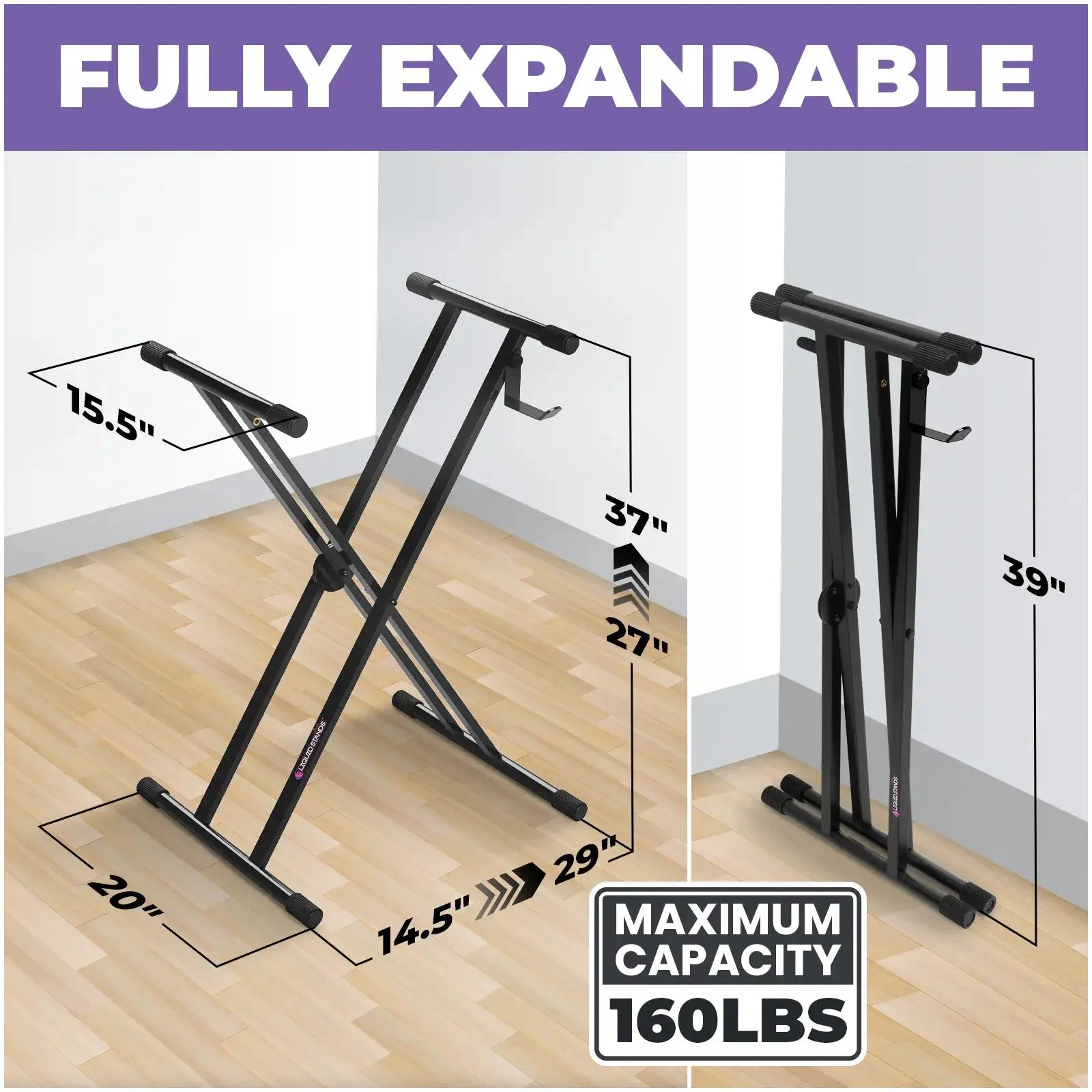 Adjustable X Style Keyboard Stand and Bench Liquid Stands