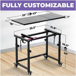 Portable Keyboard Workstation with Utility Table Liquid Stands
