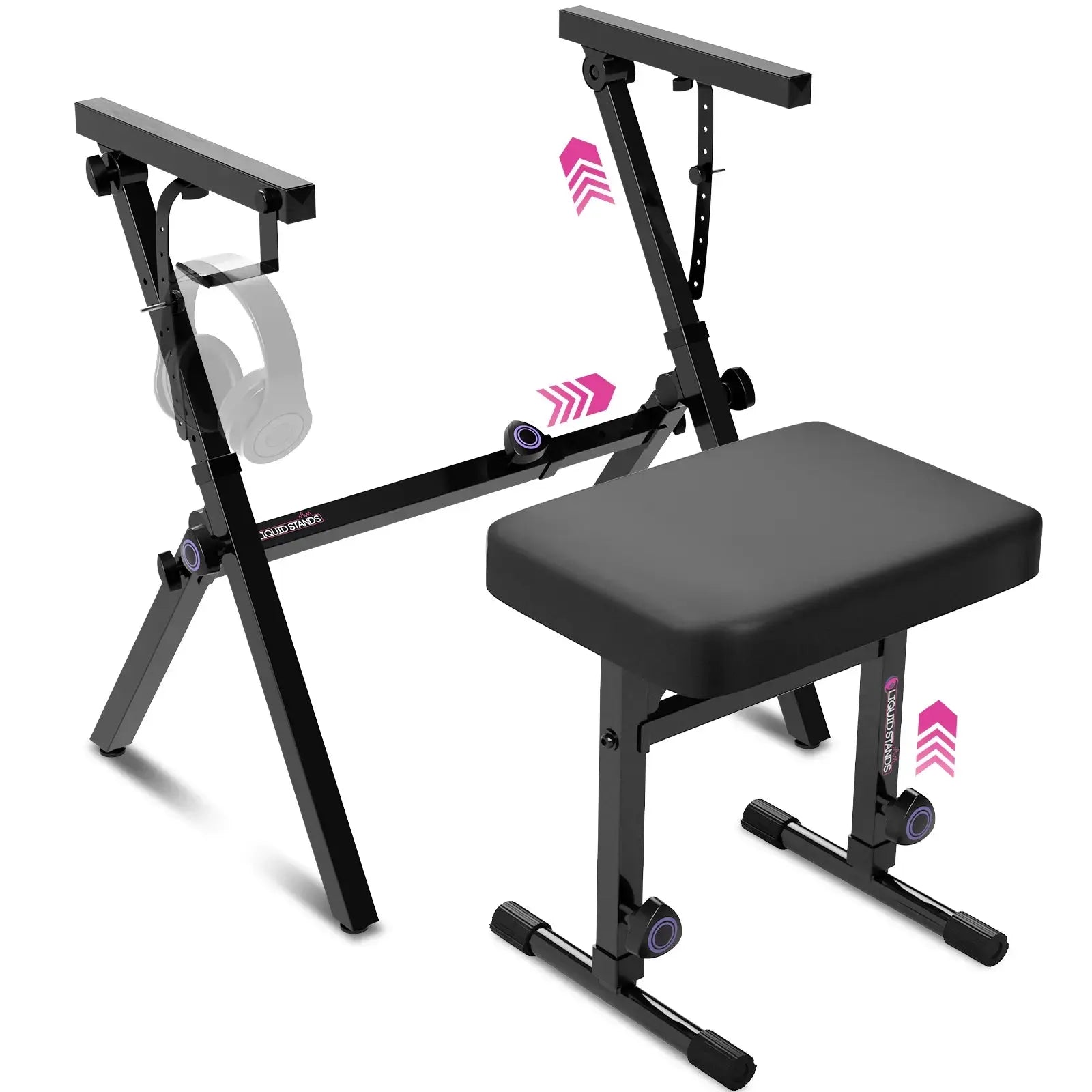 Foldable Piano Keyboard Stand and Bench Set Liquid Stands