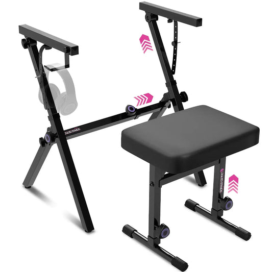 Foldable Piano Keyboard Stand and Bench Set Liquid Stands