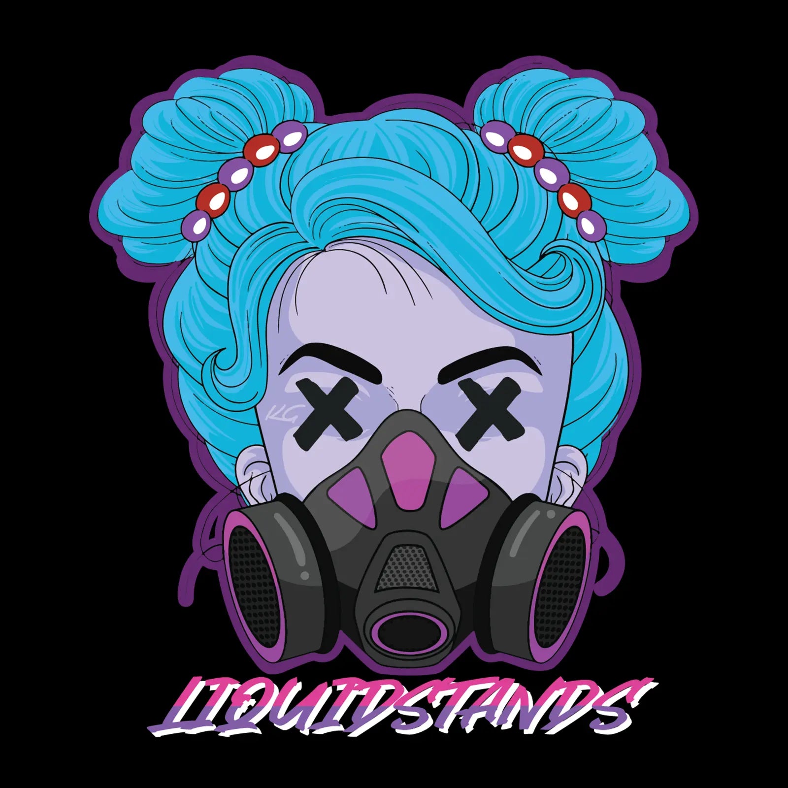 Short Sleeve T-Shirt - Gasmask Girl Liquid Stands