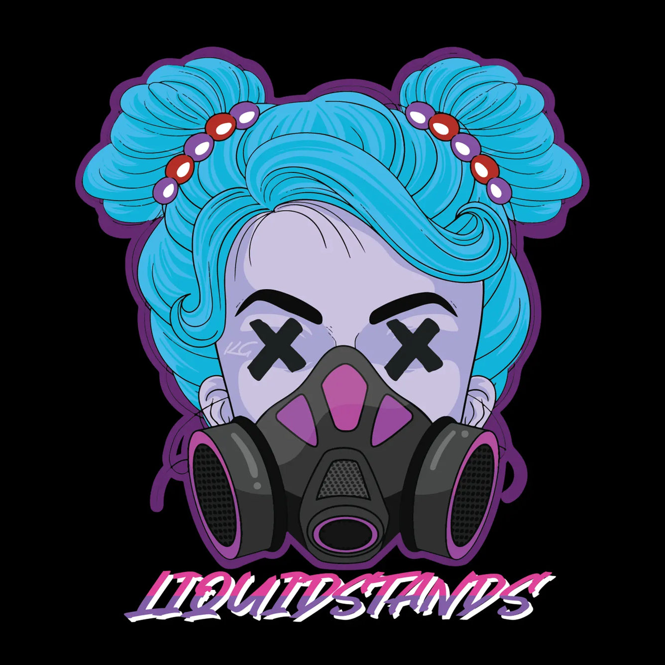 Short Sleeve T-Shirt - Gasmask Girl Liquid Stands