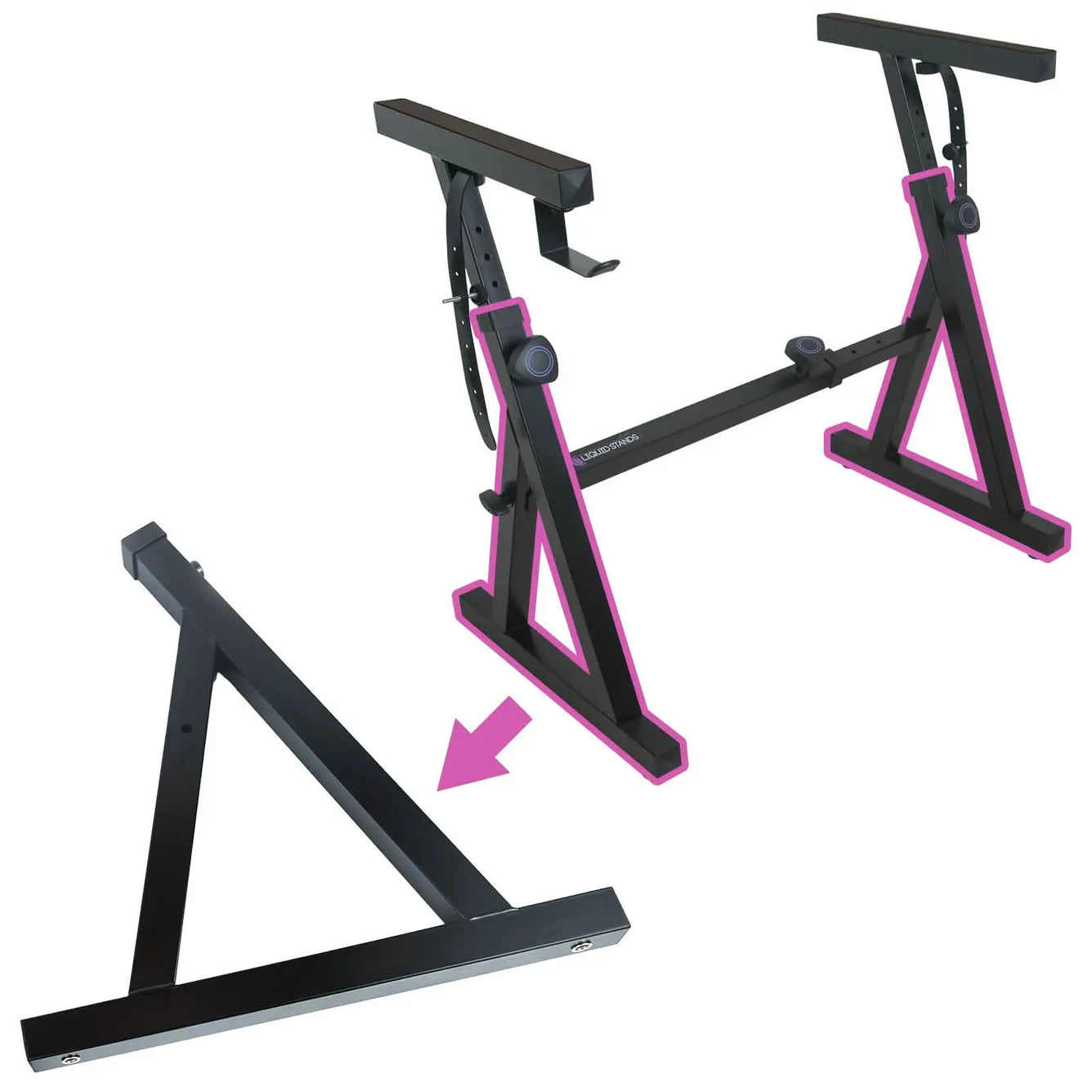 Lower Leg for Z-style Keyboard Stands - Black Liquid Stands
