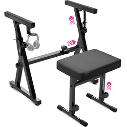 Adjustable Z Style Keyboard Stand w/ Bench Liquid Stands