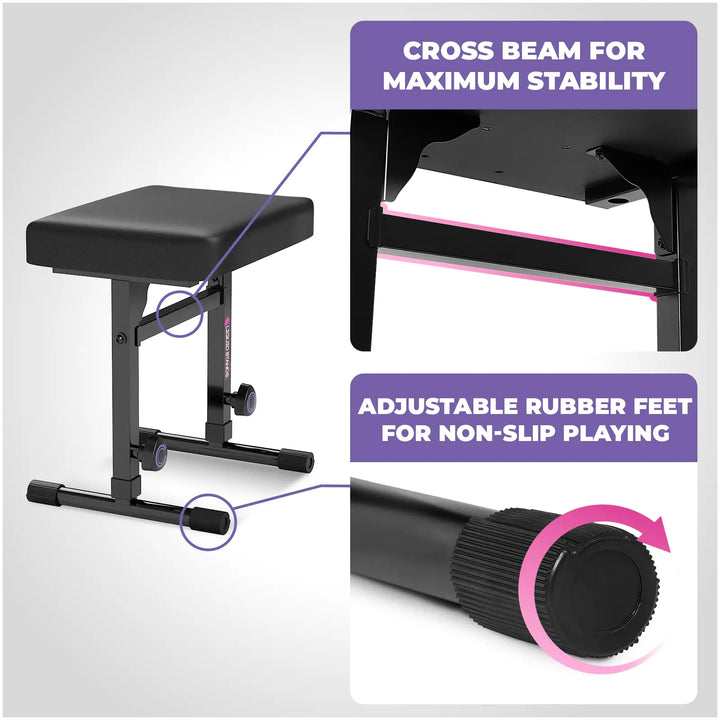 Adjustable Z Style Keyboard Stand w/ Bench Liquid Stands