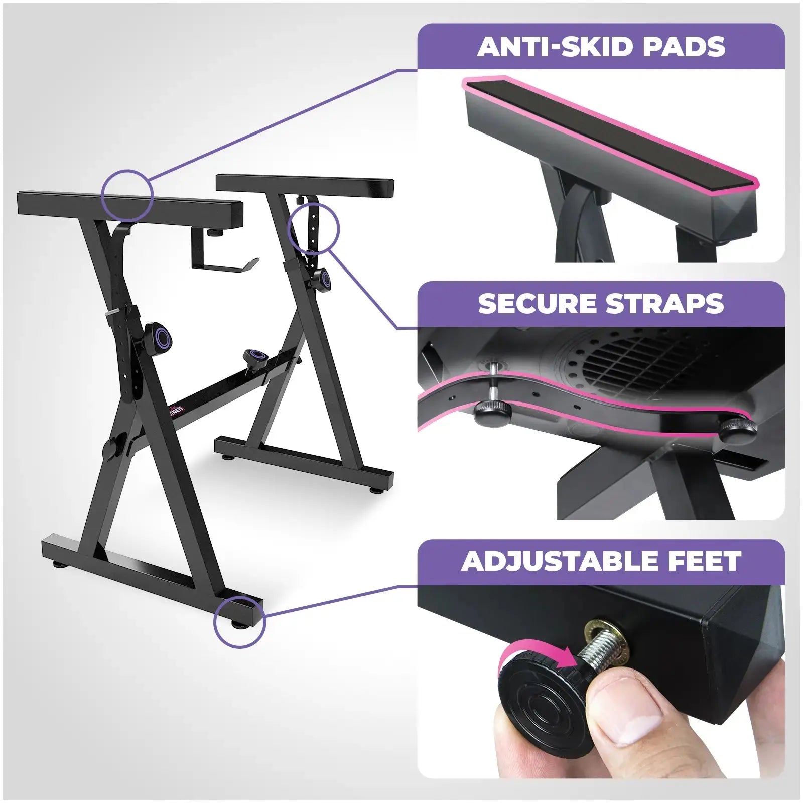 Piano Keyboard Stand and Bench with Backrest Liquid Stands