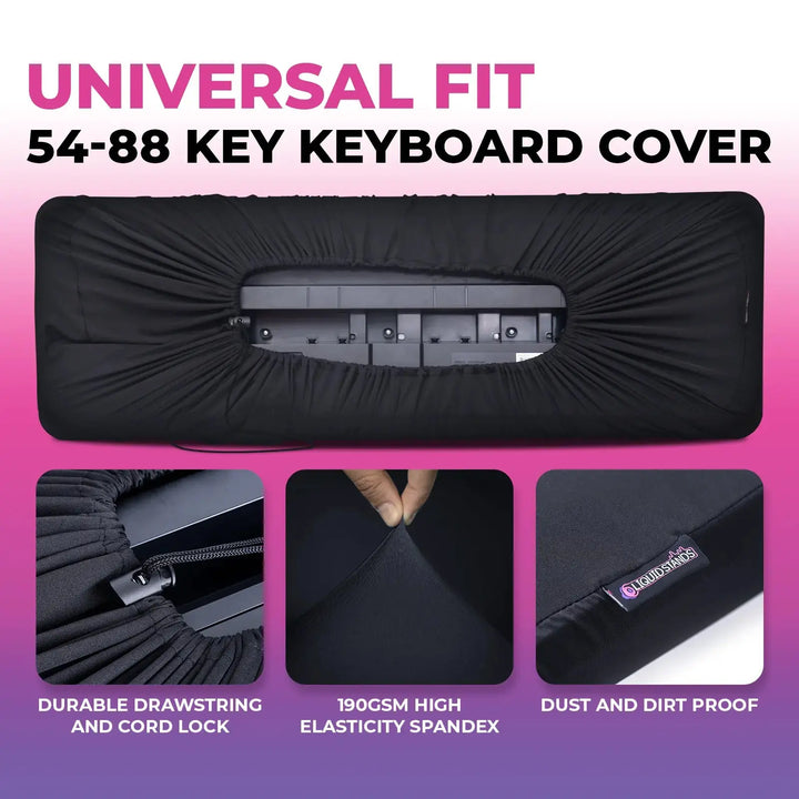 Adjustable Z Shape Black Keyboard Stand with Cover and Bench Liquid Stands