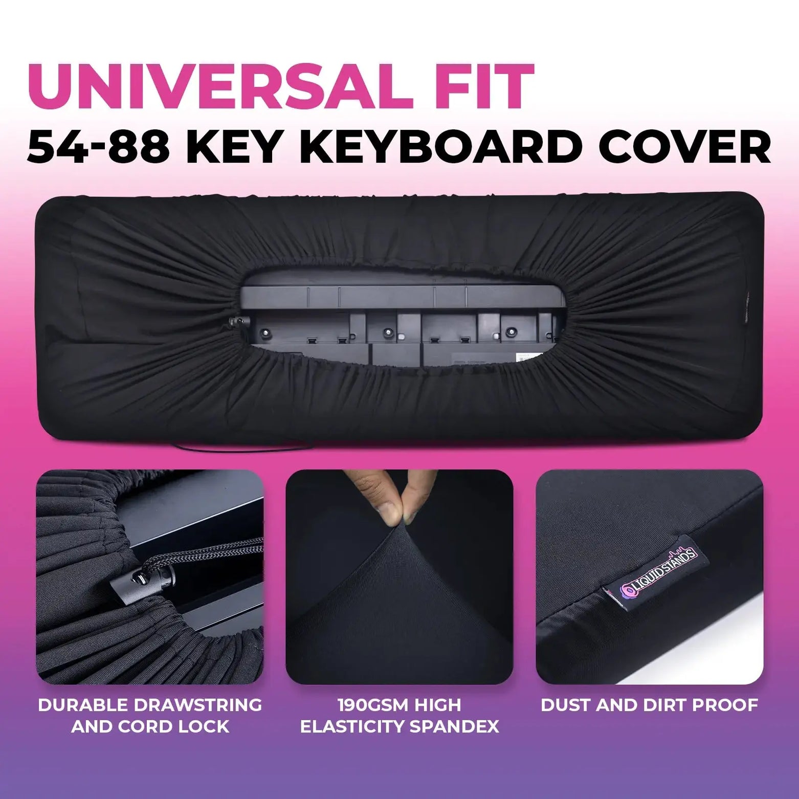 Adjustable Z Shape Black Keyboard Stand with Cover and Bench Liquid Stands