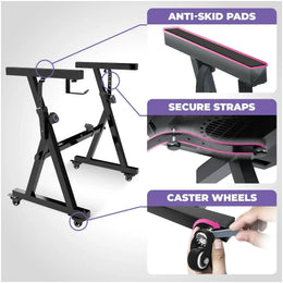 Adjustable Z Shape Keyboard Stand with Wheels and Bench Liquid Stands