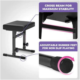 Adjustable Z Shape Keyboard Stand with Wheels and Bench Liquid Stands