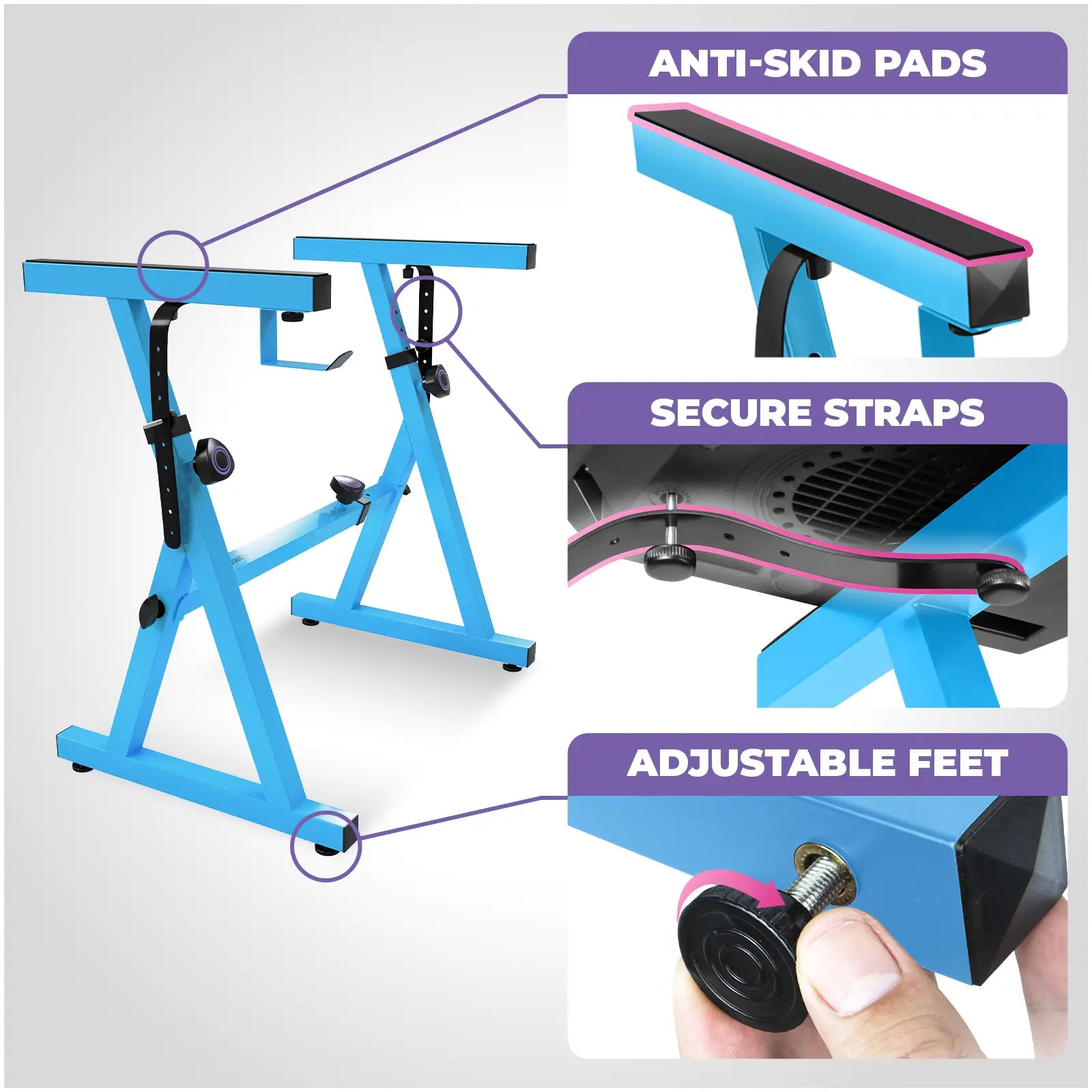 Adjustable Blue Z Style Keyboard Stand w/ Bench Liquid Stands