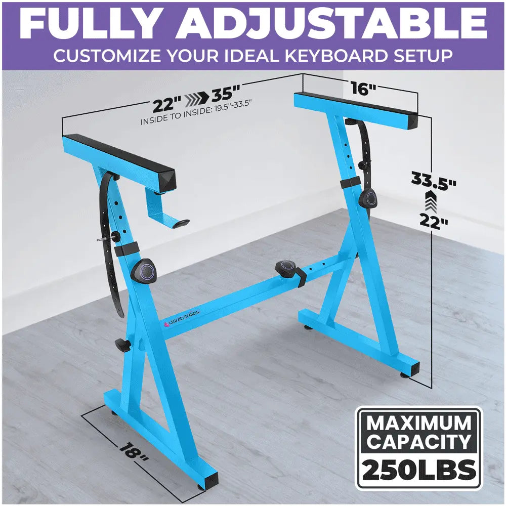 Refurbished Adjustable Z Shape Light Blue Keyboard Stand - Liquid Stands