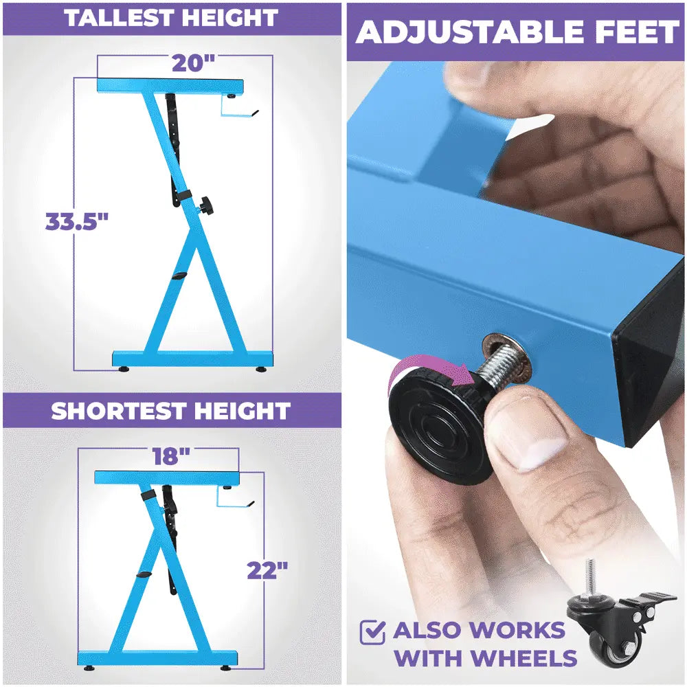 Refurbished Adjustable Z Shape Light Blue Keyboard Stand - Liquid Stands
