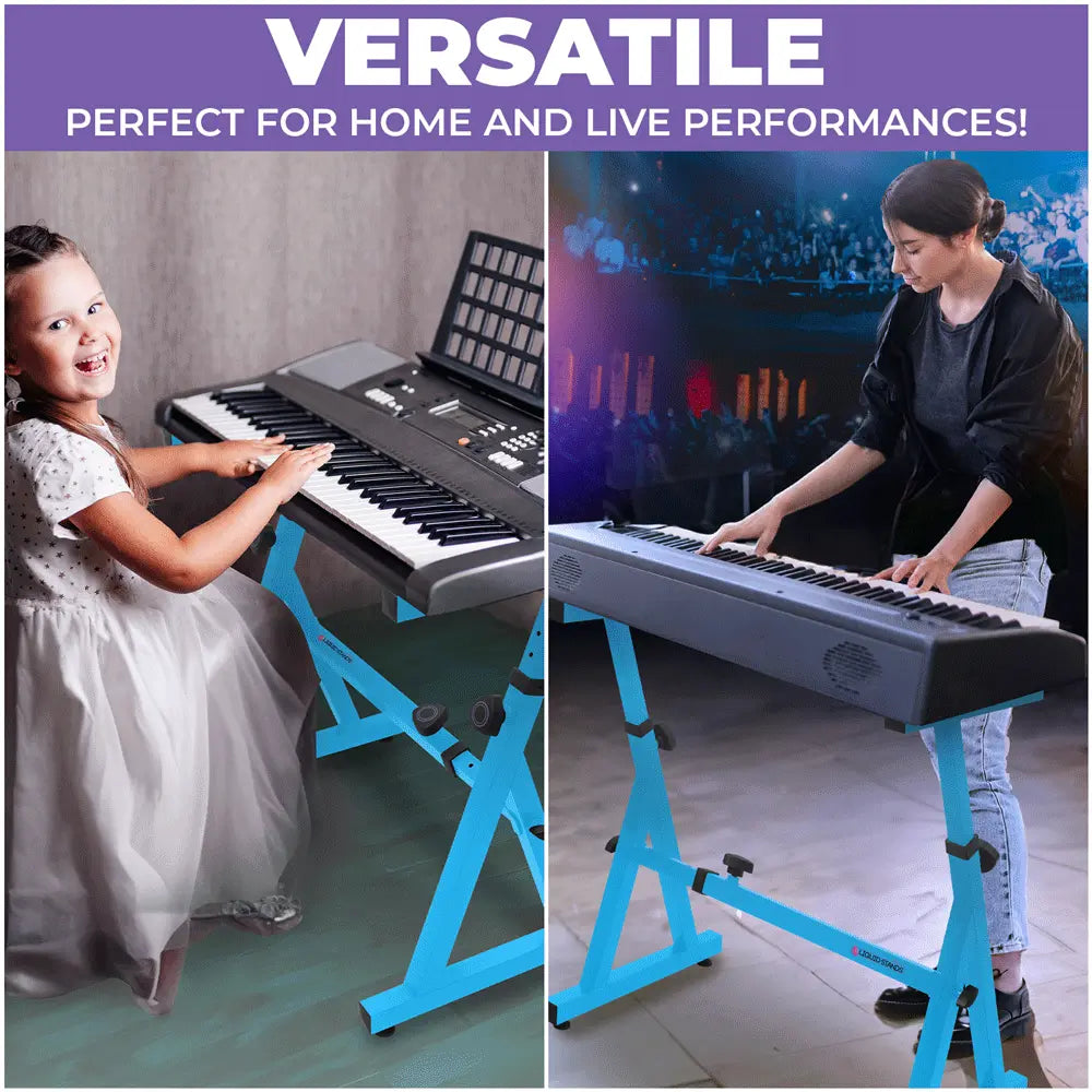 Refurbished Adjustable Z Shape Light Blue Keyboard Stand - Liquid Stands