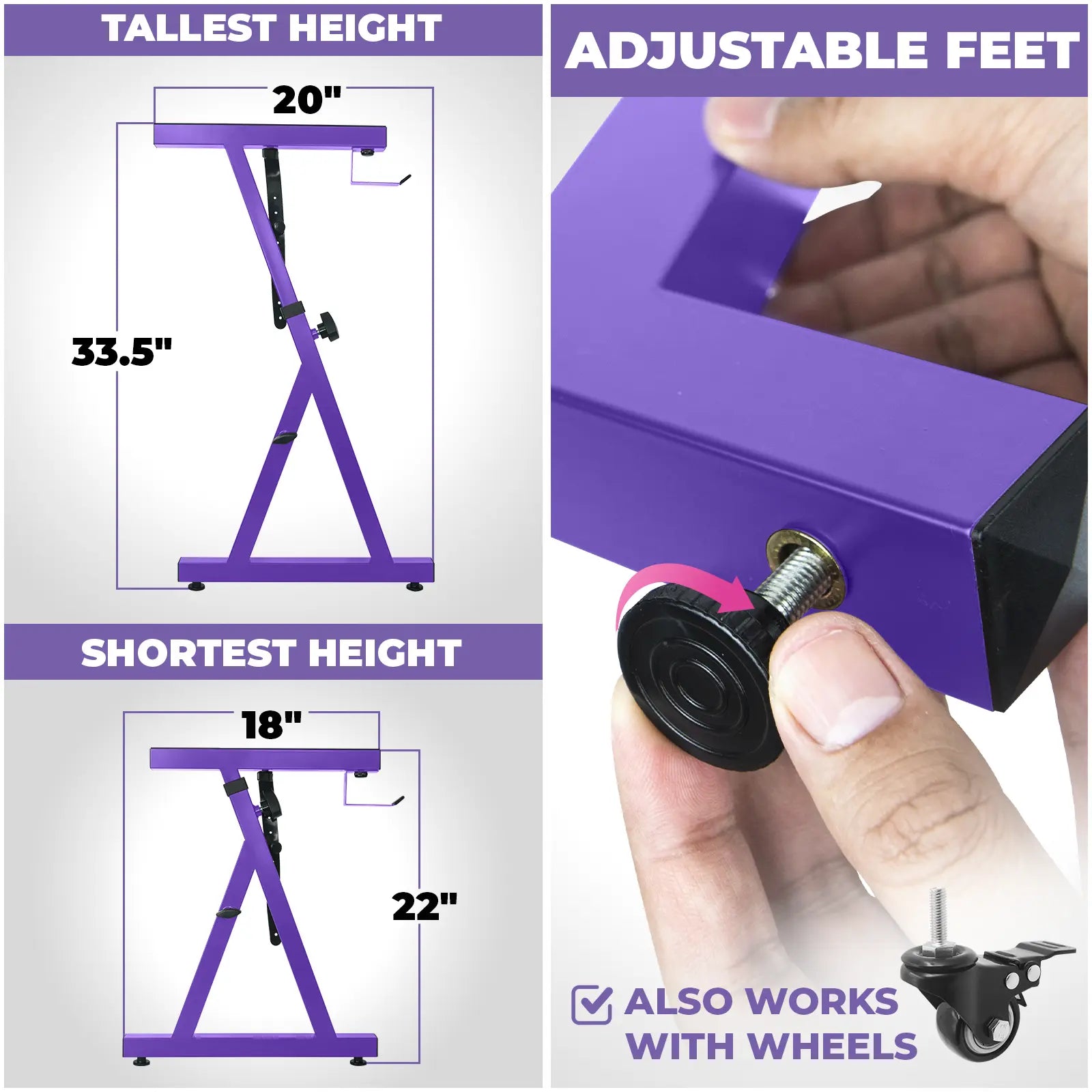 Adjustable Z Shape Purple Keyboard Stand Liquid Stands