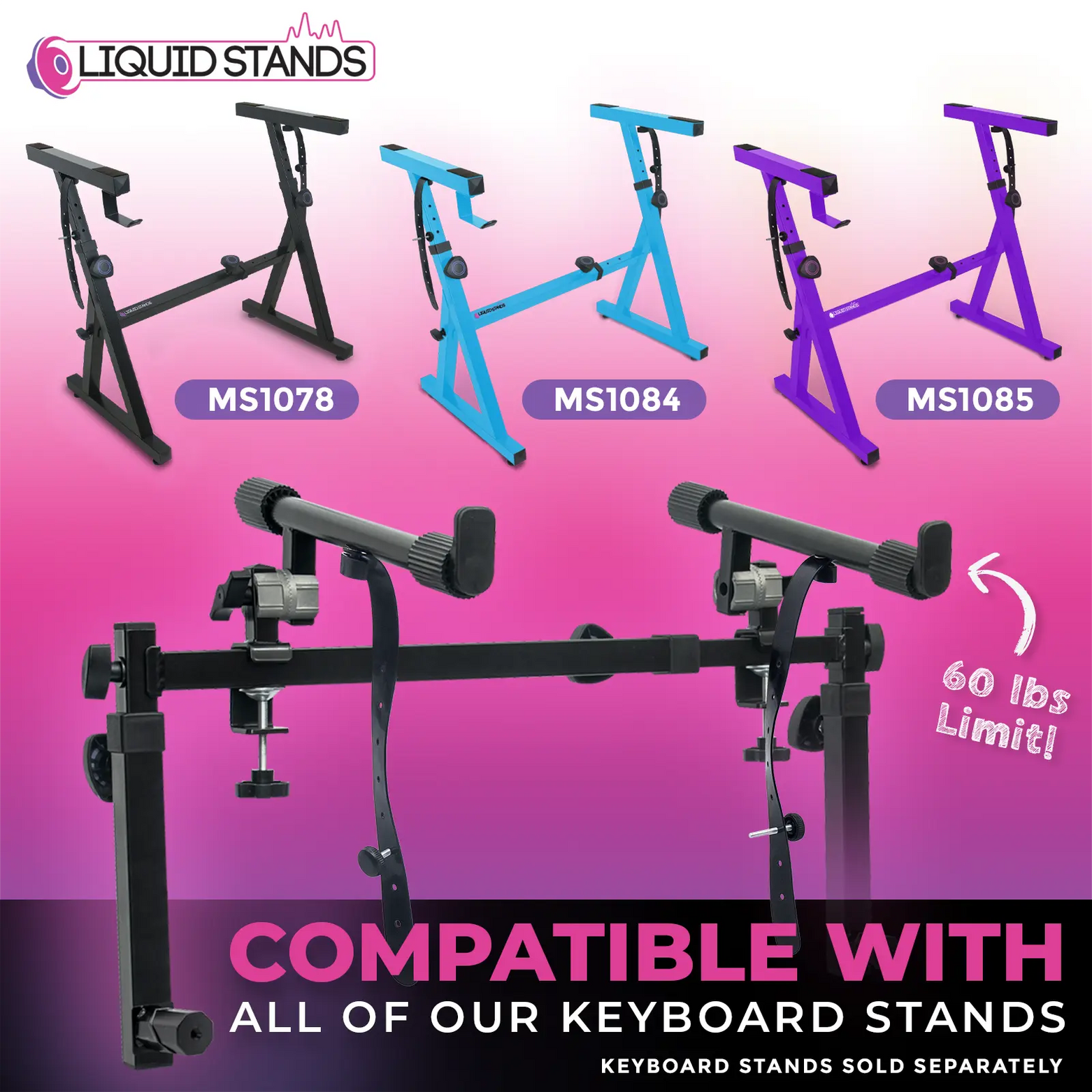 Adjustable 2nd Tier Keyboard Stand Attachment