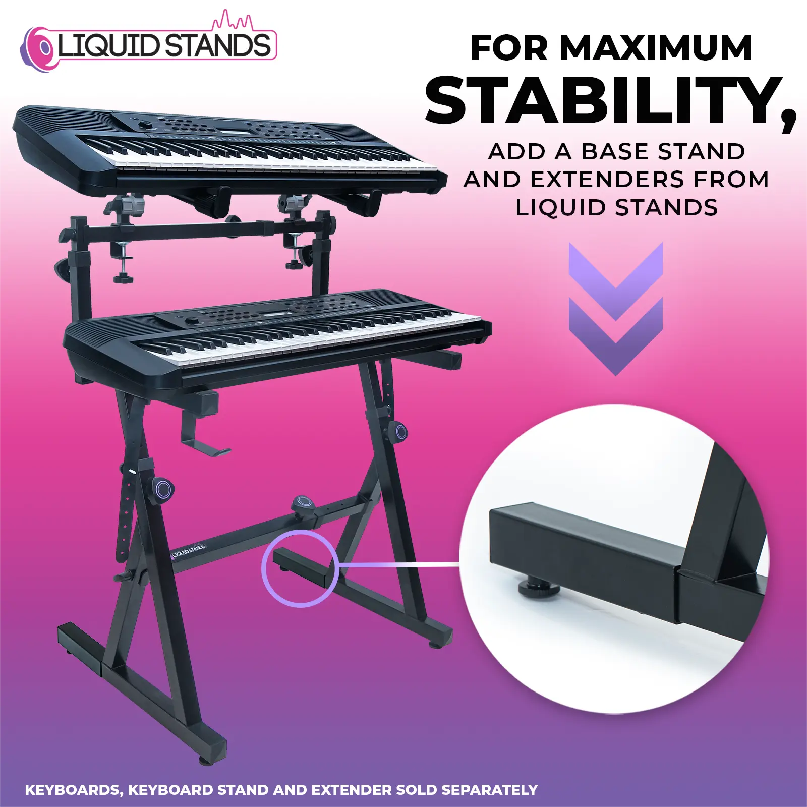 Refurbished Adjustable 2nd Tier Keyboard Stand Attachment Liquid Stands