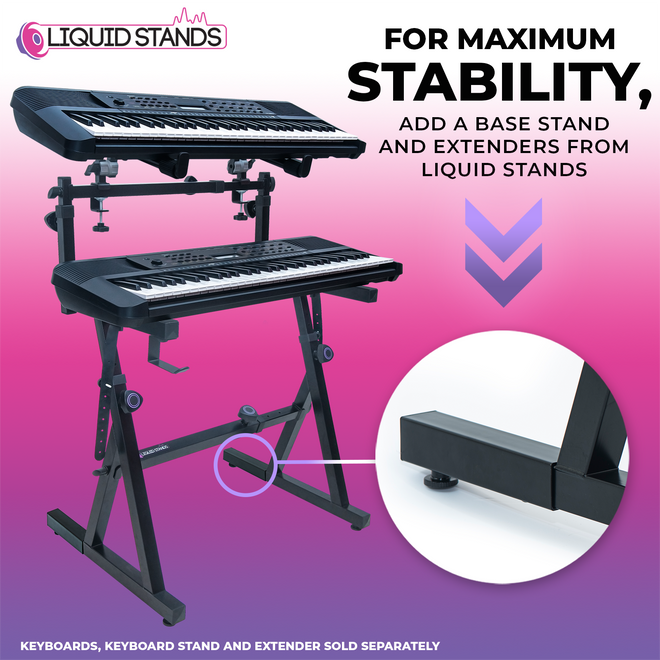 Adjustable 2nd Tier Keyboard Stand Attachment