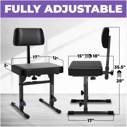 Adjustable Keyboard Bench Seat with Backrest Liquid Stands
