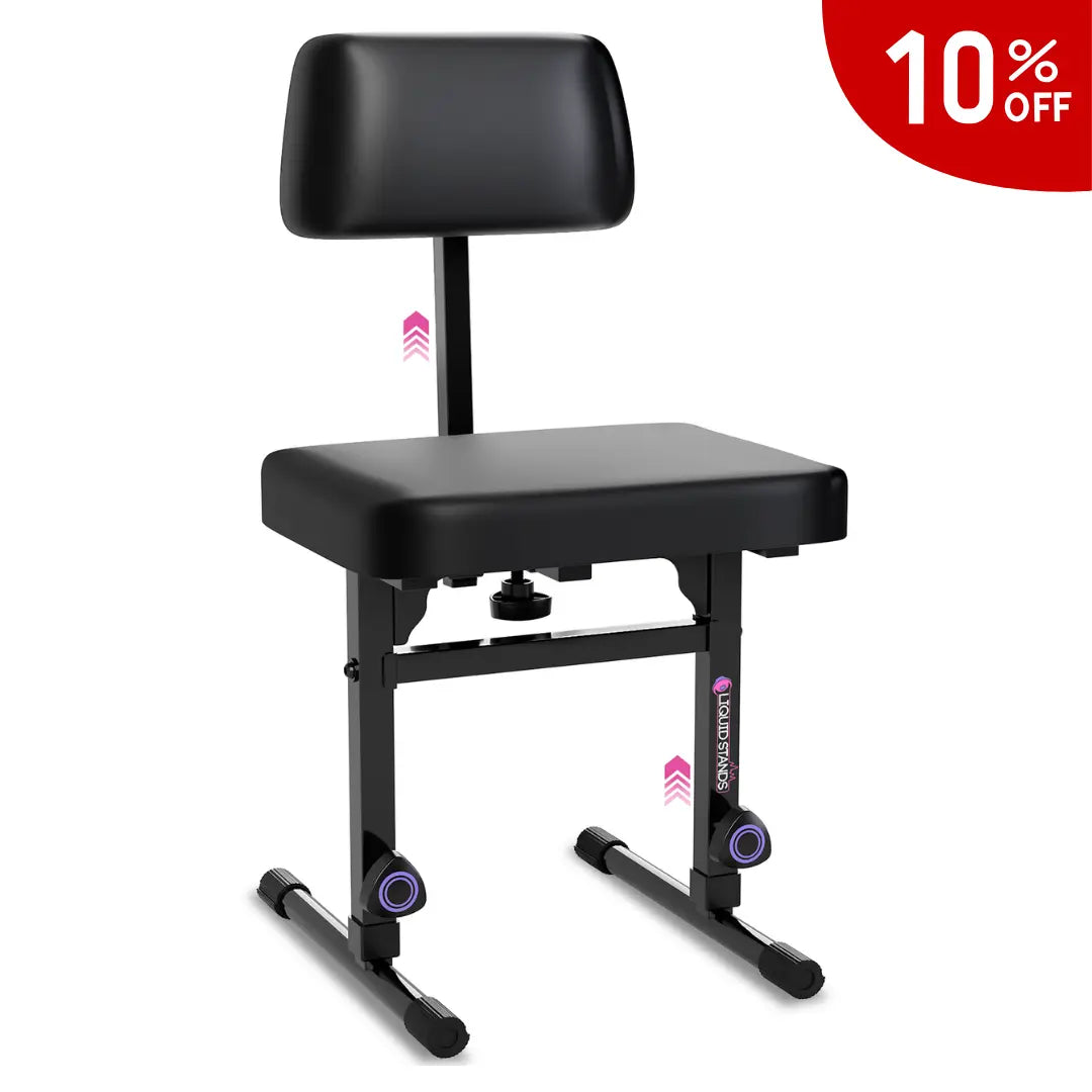 Adjustable Keyboard Bench Seat with Backrest Liquid Stands
