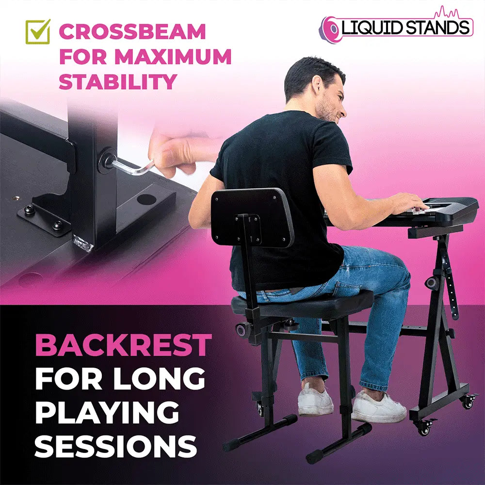 Piano Bench with Backrest