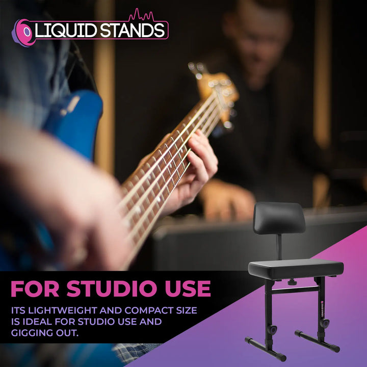 Adjustable Keyboard Bench Seat with Backrest Liquid Stands