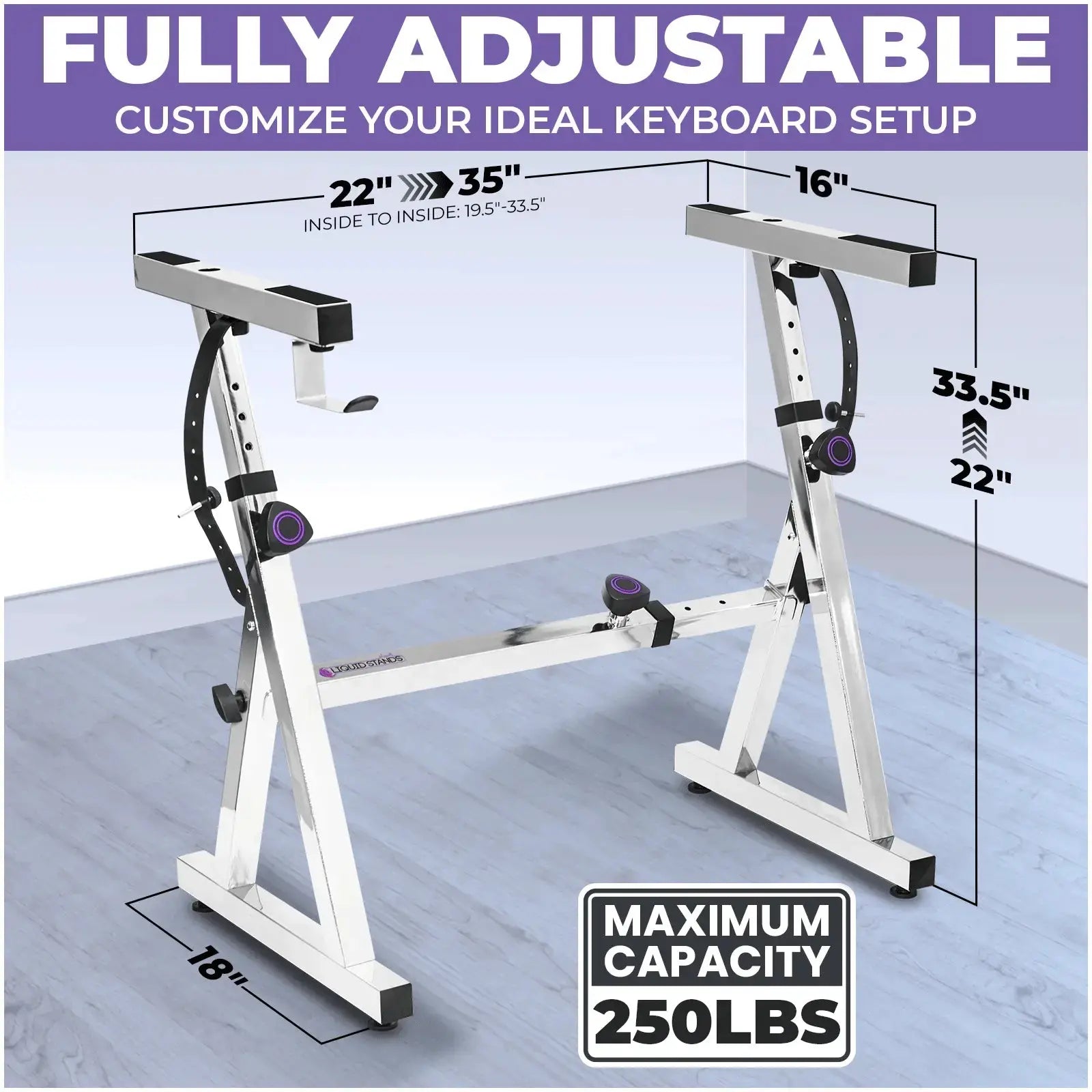 Chrome Adjustable Z Style Keyboard Stand Liquid Stands