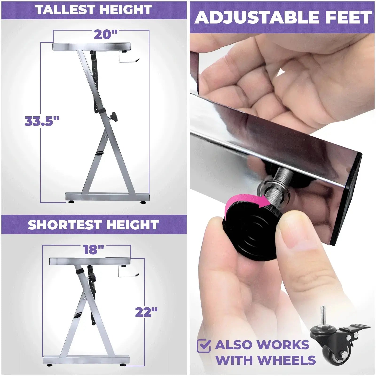 Chrome Adjustable Z Style Keyboard Stand Liquid Stands