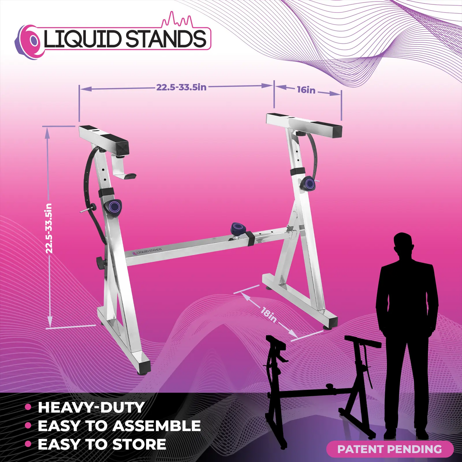 WS Adjustable Z Shape Chrome Keyboard Stand - Liquid Stands
