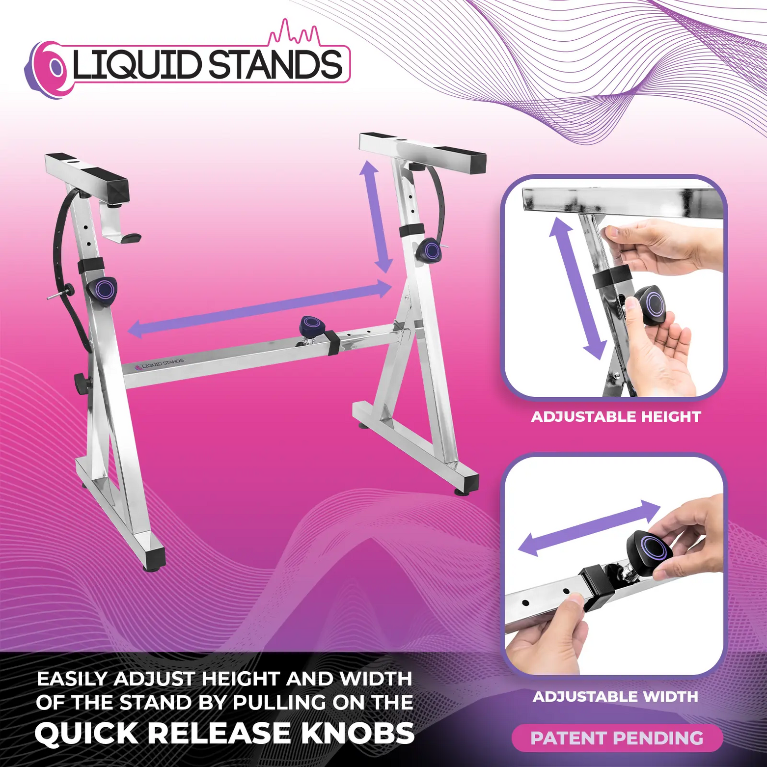 WS Adjustable Z Shape Chrome Keyboard Stand - Liquid Stands