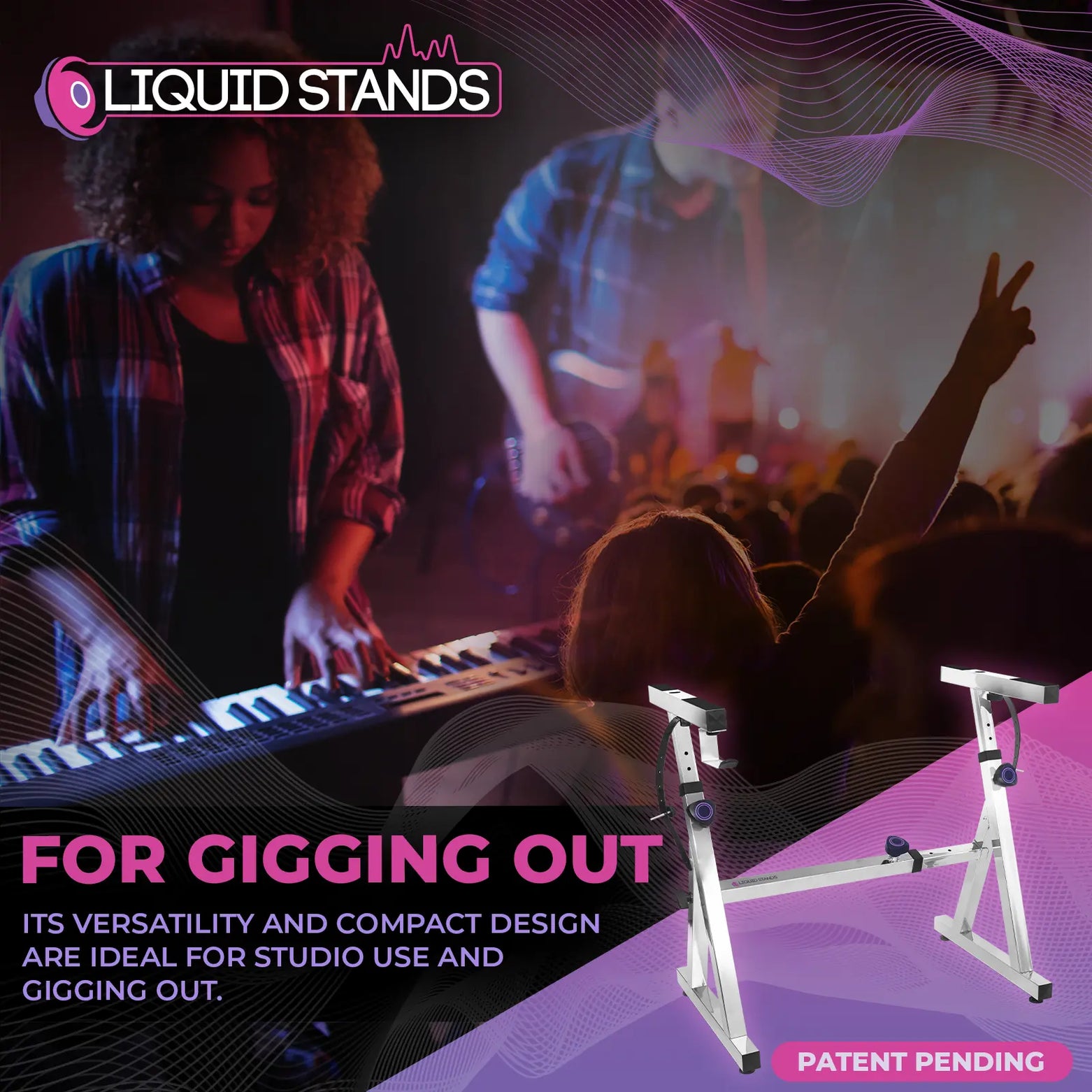 WS Adjustable Z Shape Chrome Keyboard Stand - Liquid Stands