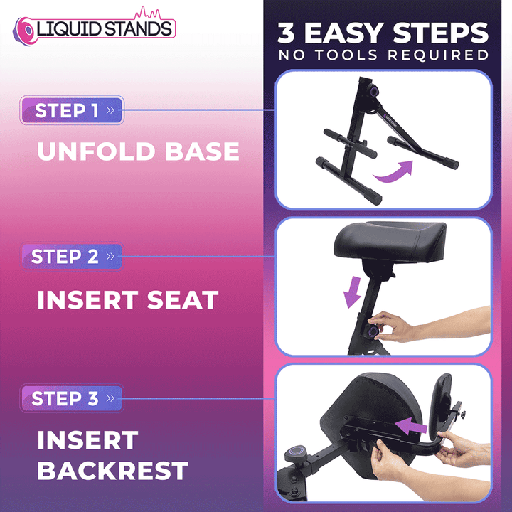 Adjustable Guitar Stool with Backrest