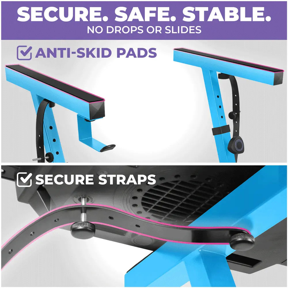 Adjustable Z Shape Light Blue Keyboard Stand with Wheels Liquid Stands