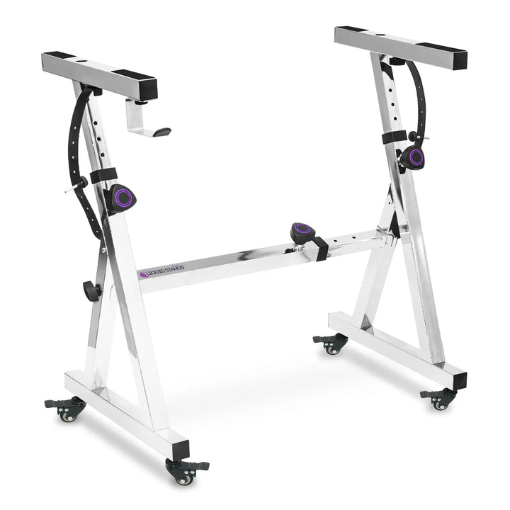 Adjustable Z Shape Chrome Keyboard Stand with Wheels