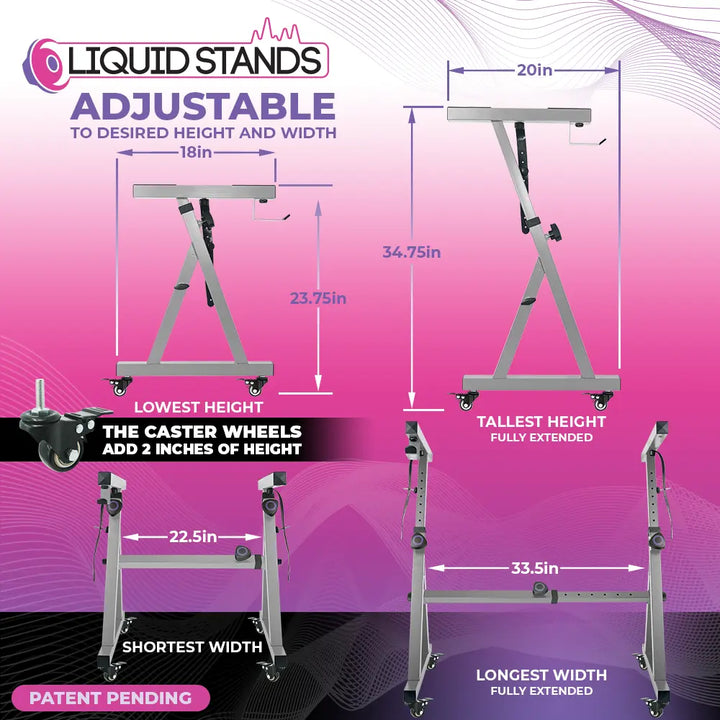 Adjustable Z Shape Chrome Keyboard Stand with Wheels