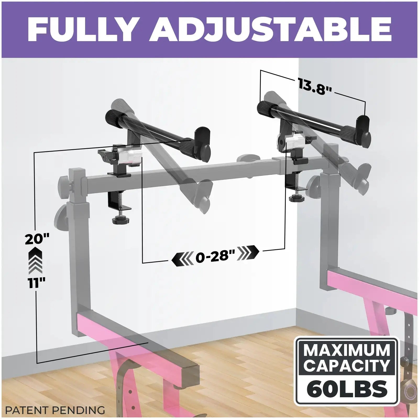 Adjustable 2-Tier Keyboard Stand Extender - Arms Only Liquid Stands