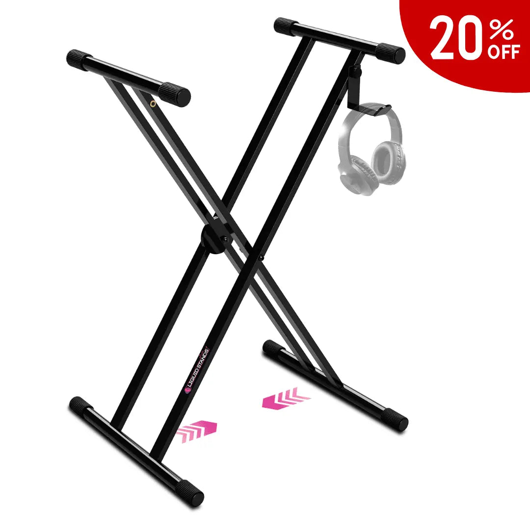 Refurbished Adjustable X Style Piano Keyboard Stand Liquid Stands