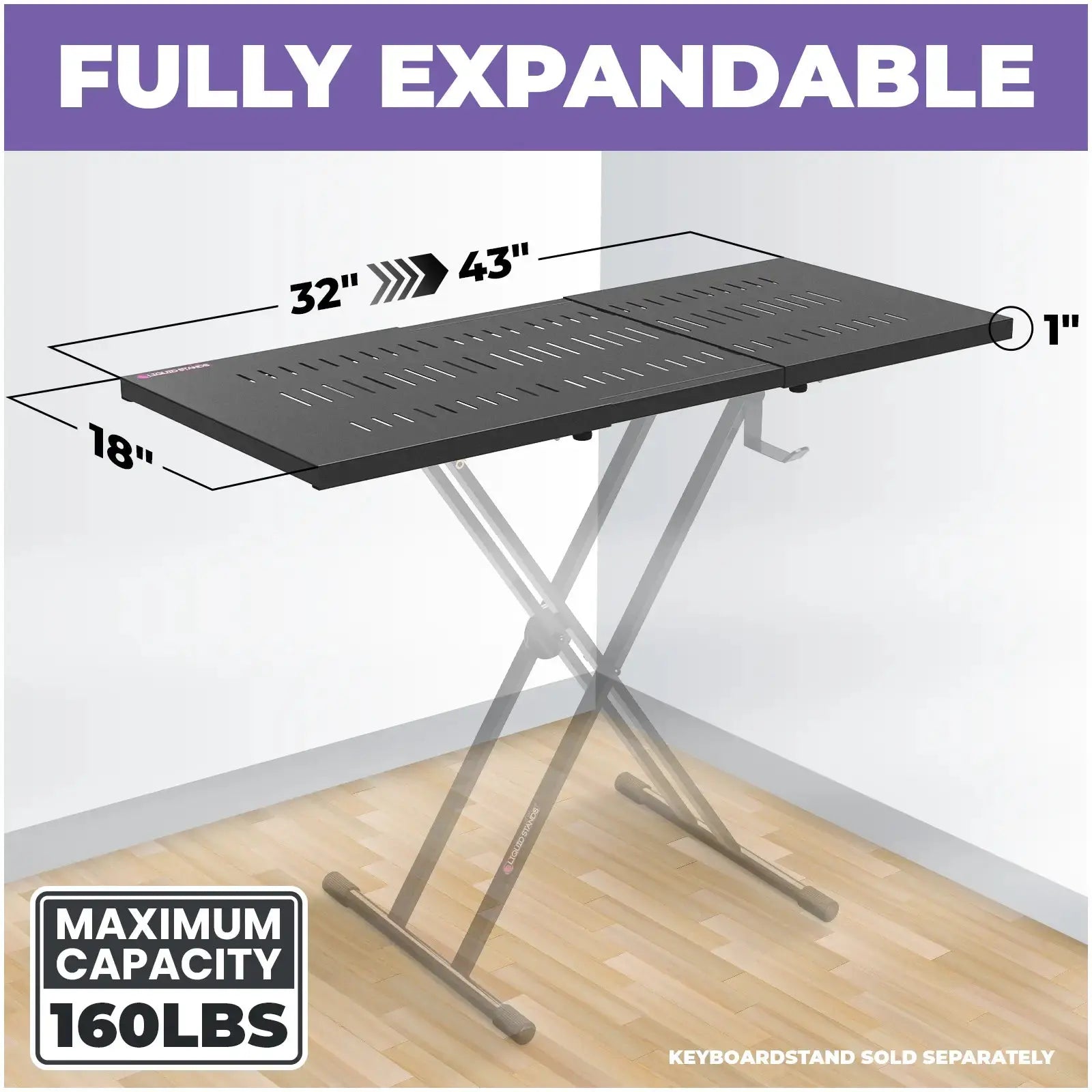 Utility Table Top for X Style and Z Style Piano Stands Liquid Stands