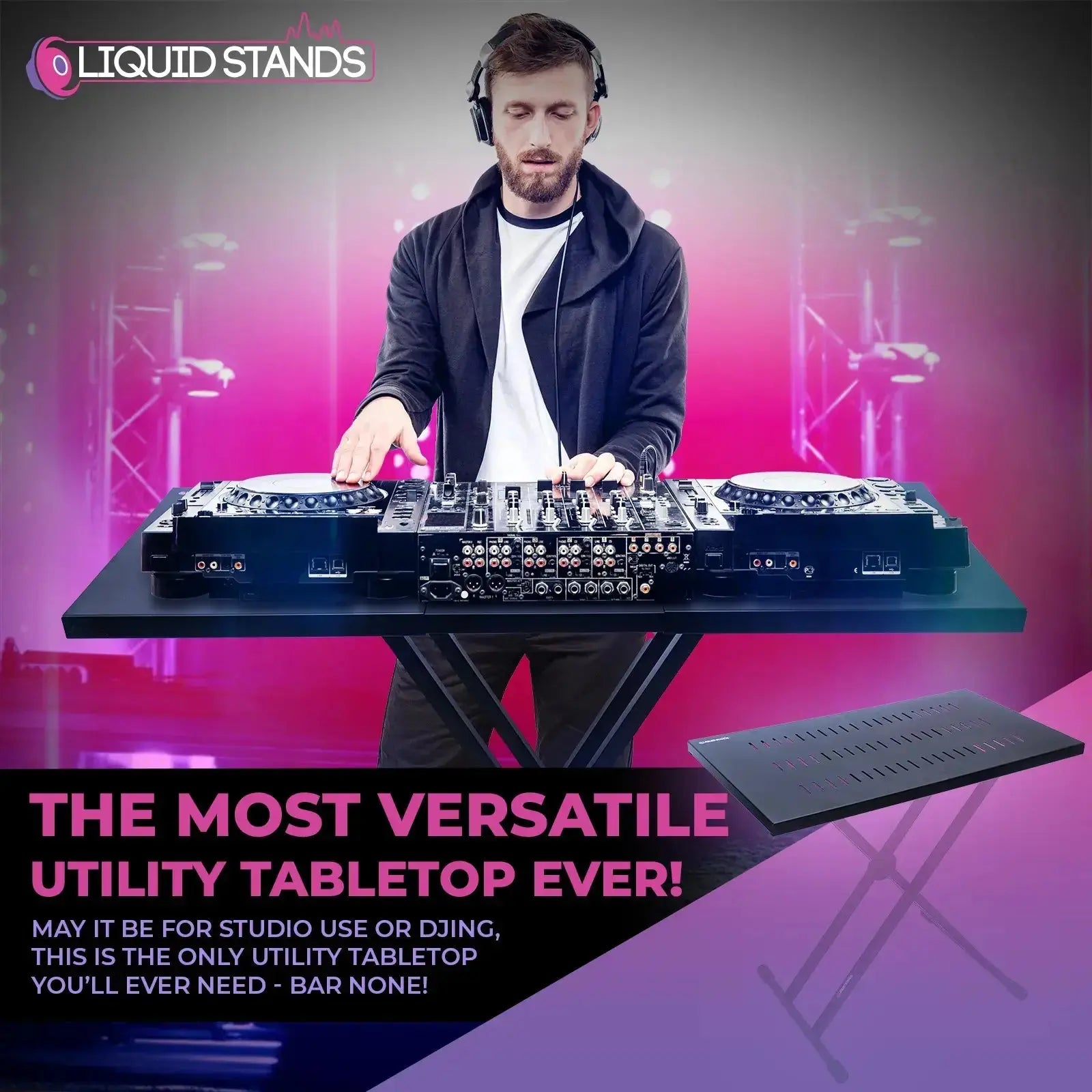 WS Utility Table Top for X Style and Z Style Piano Stands Liquid Stands