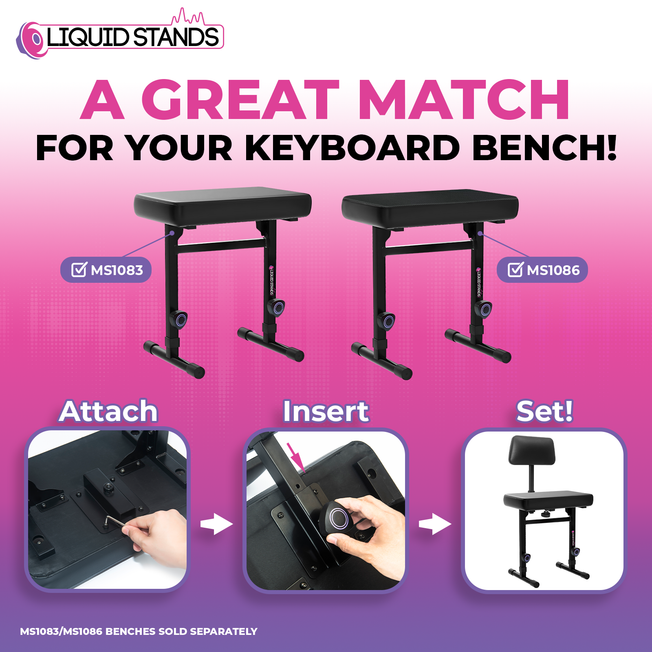 Adjustable Backrest for Piano Keyboard Bench