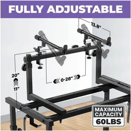 3-Tier Portable Keyboard Workstation with Wheels | 3-tier Keyboard Stand Liquid Stands