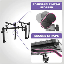 3-Tier Portable Keyboard Workstation with Wheels | 3-tier Keyboard Stand Liquid Stands