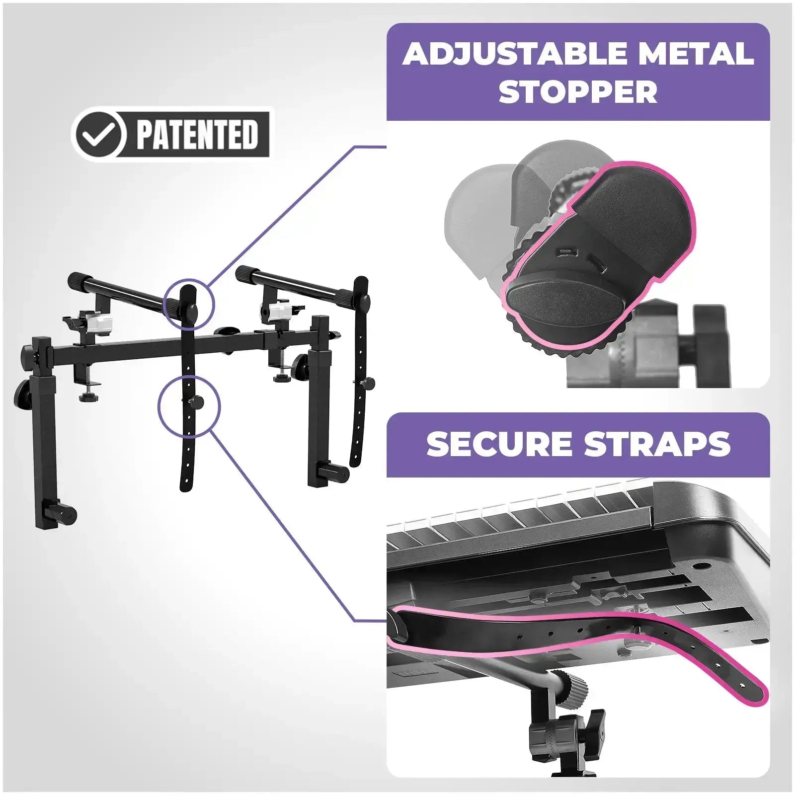Portable Keyboard Workstation with 2nd Tier Liquid Stands