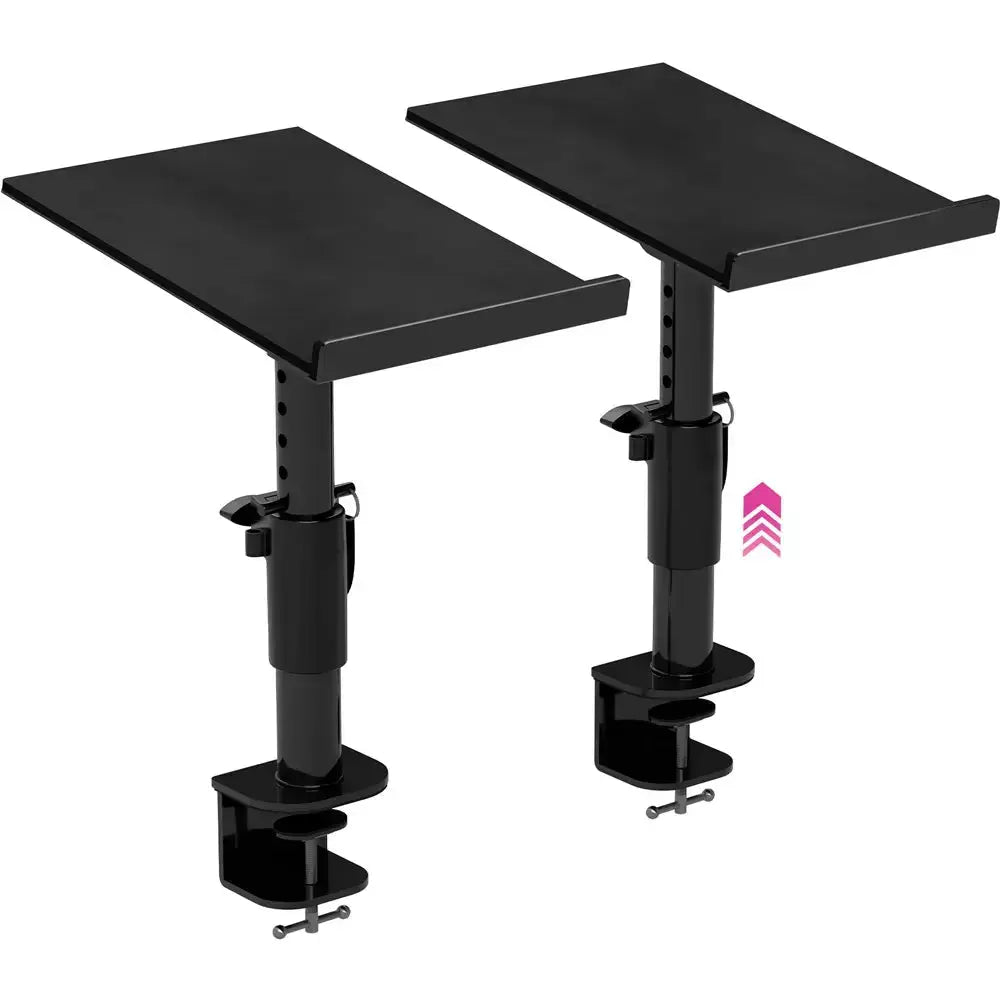 2-Piece Clamp-on Adjustable Speaker Monitor Stands with Tilt Liquid Stands